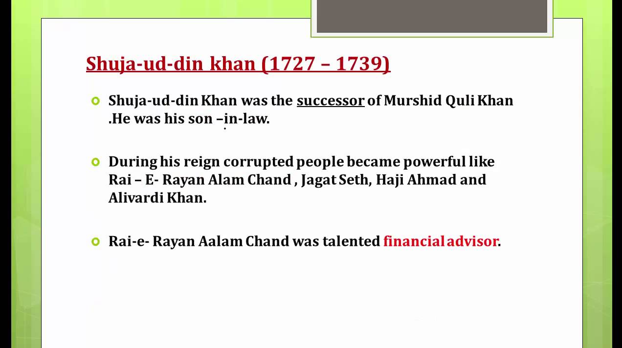 Nawab of Bengal : Rise of  autonomous state of Bengal: History for IAS/CSAT/SSC/CGL