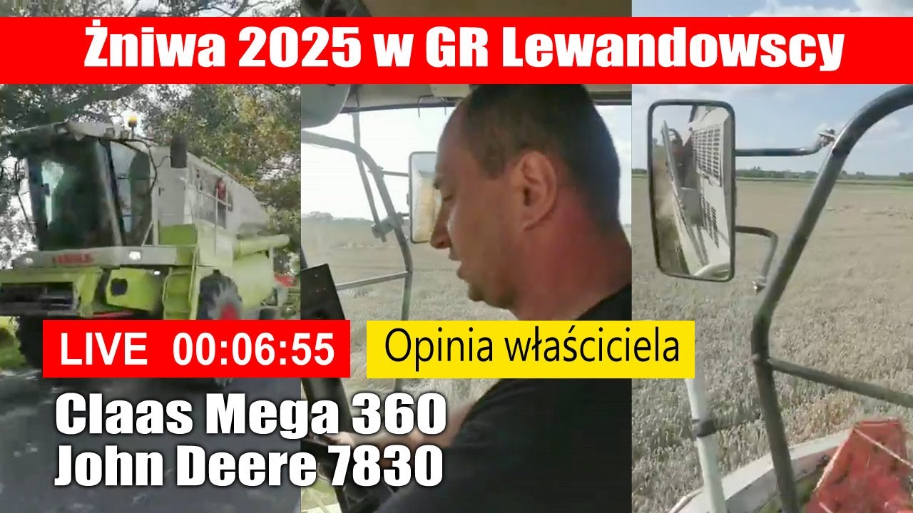 Claas Mega 360, opinia właściciela - żniwa 2025 w GR Lewandowscy - LIVE