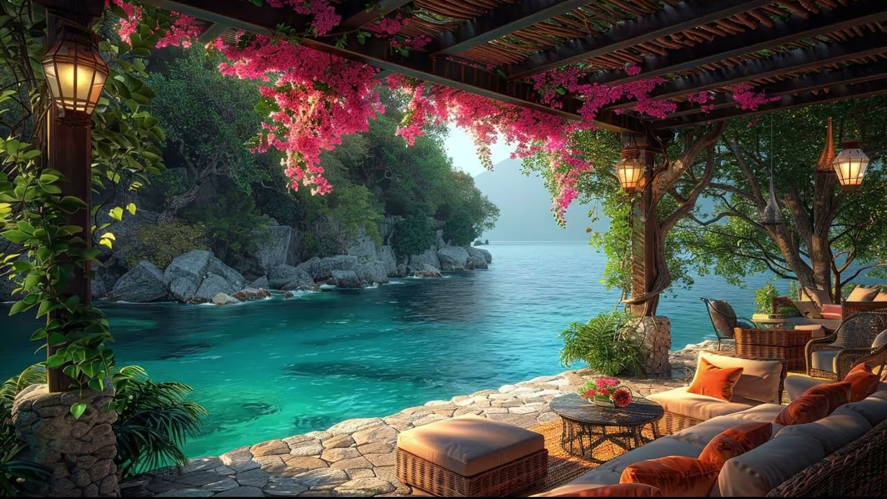 “Where the Sea Feels Close – Calm Coastal Café & Gentle Waves”