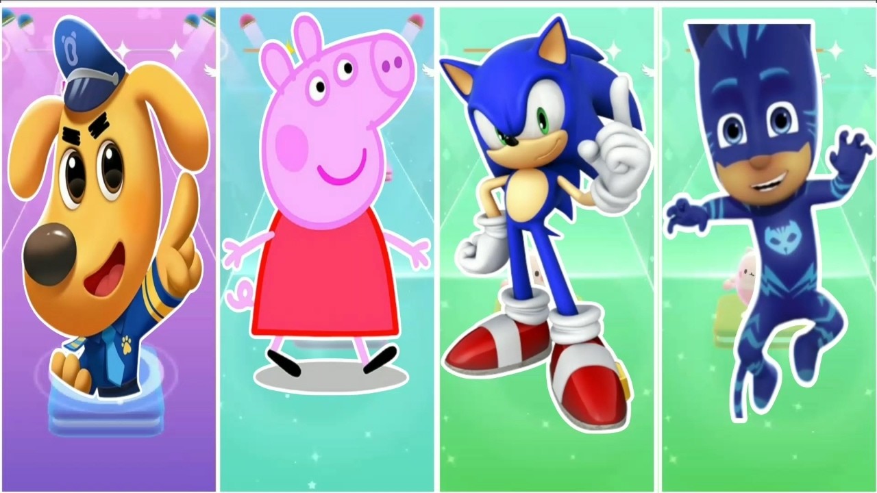 Sherif labrador vs Peppa pig vs Sonic vs Catboy