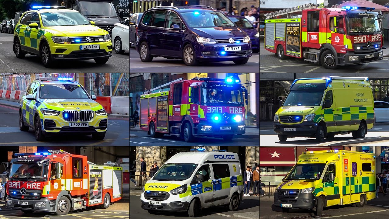 [LONDON] - Fire Engines, Rescue Trucks, Police Cars and Ambulances responding to various calls!