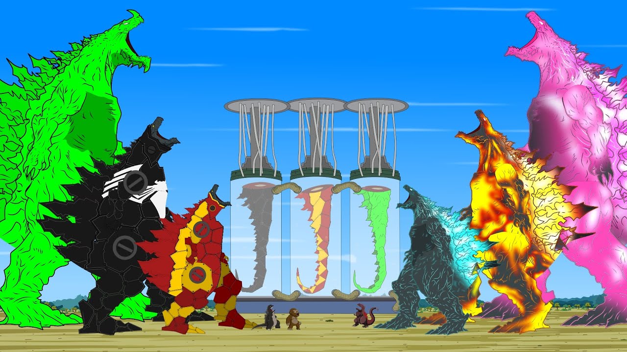 Rescue Tail Godzilla & KONG, PYTHON, SHARK: Monster Tail Size Comparison #2| Godzilla & KONG Cartoon