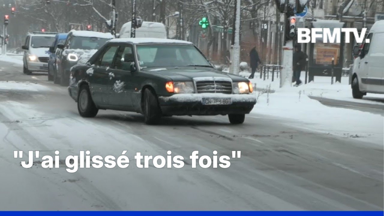 Neige-verglas: les images les plus insolites de la journée à Paris