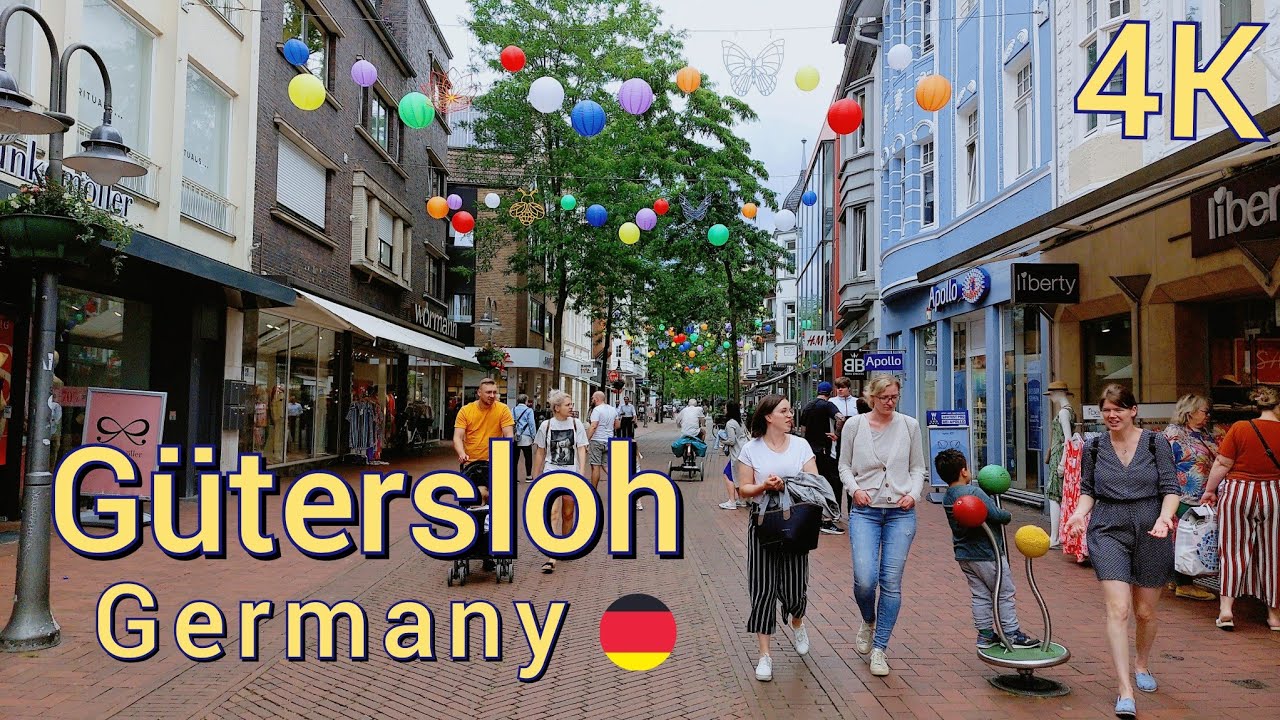 Gütersloh Germany, Walking tour in Gütersloh NRW  4k 60fps