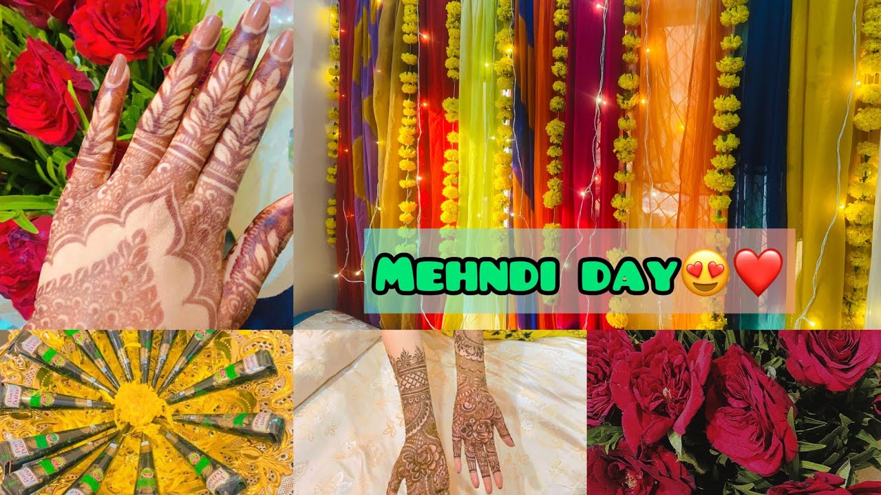 Easy mehndi decoration at home😍❤️ Sabne khub dance Kiya || The Mehndi day || Zara ki dholki