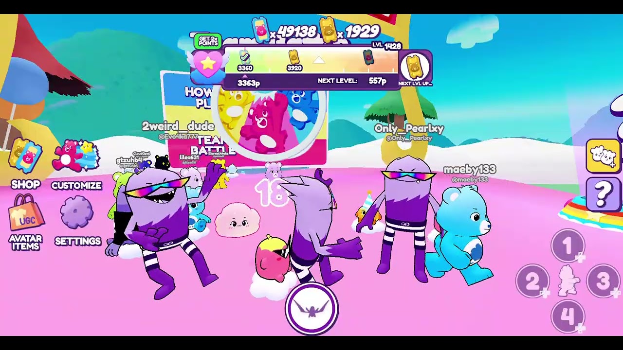 Care Bears Caring Quest Team Battle!  BLUSTER MADNESS PAYBACK TIME!