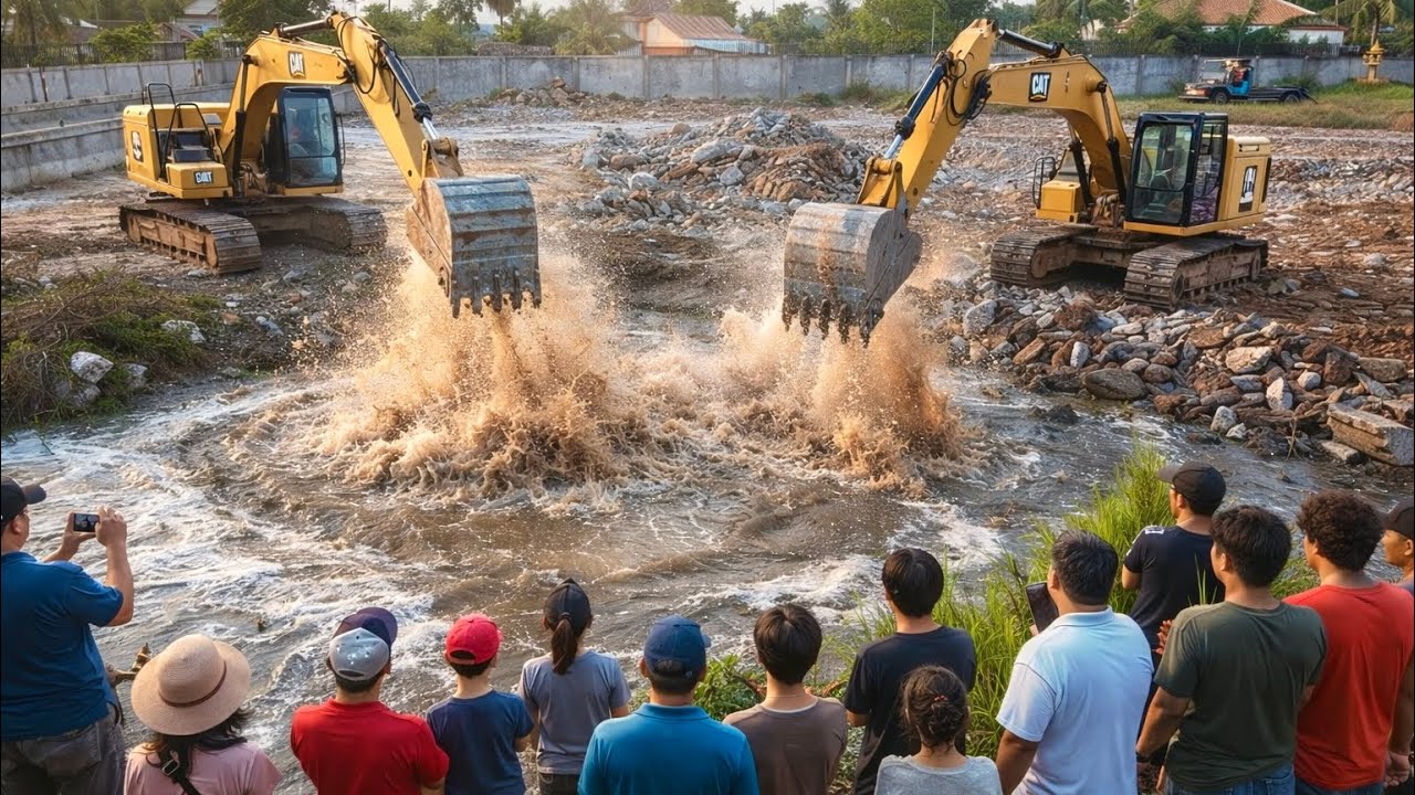 Amazing New Cleaning PROJECT! By Excavator CAT 320