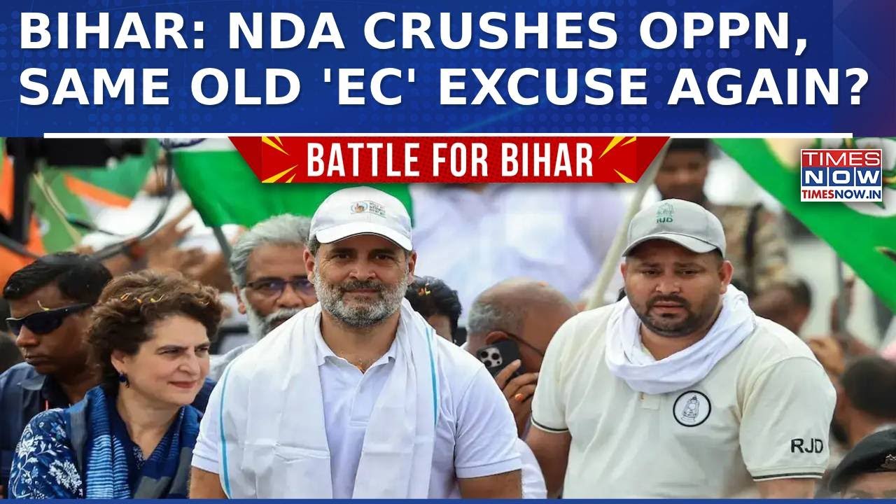 Bihar Results 2025: Nitish-Led NDA Crushes Opposition, Mahagathbandhan Falls Below 50 Seats | Watch