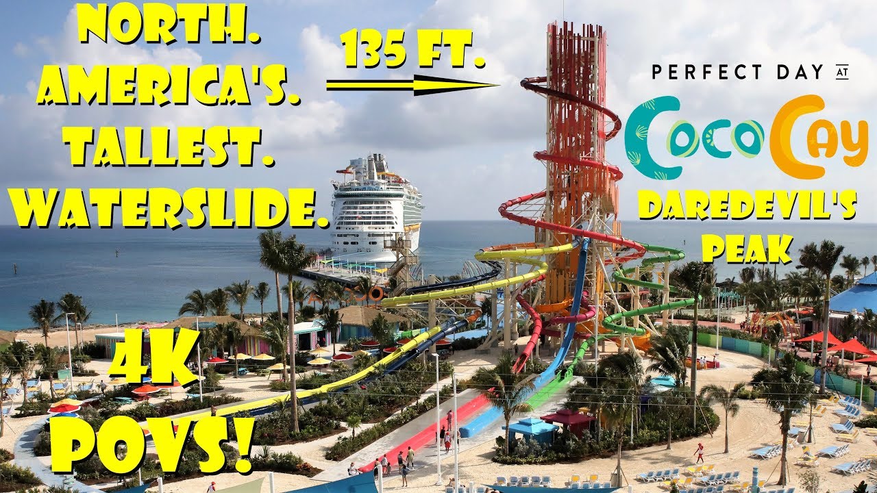 North America's Tallest Waterslide Daredevil's Peak 135FT. INSANE Forward & Reverse View 4K POVS!!!