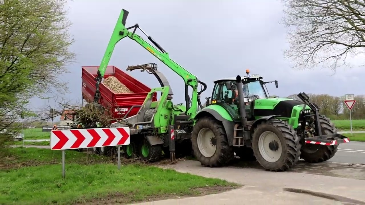 Deutz-Fahr Agrotron X 720 mit Heizohack 14-860 KTL, Deutz-Fahr AgroStar 6.61 mit Tandem Kipper.