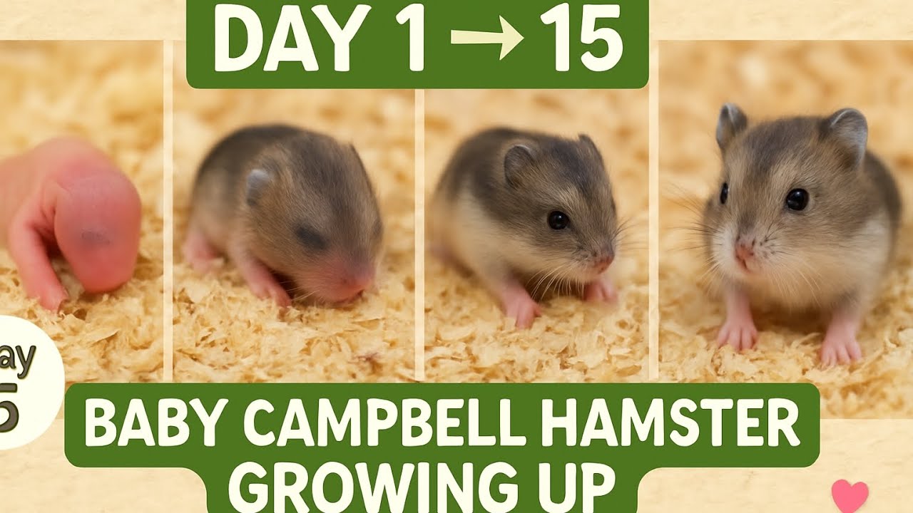 PERTUMBUHAN BAYI HAMSTER DAY 1-15 (CAMPBELL) generasi kedua || #Irhamster