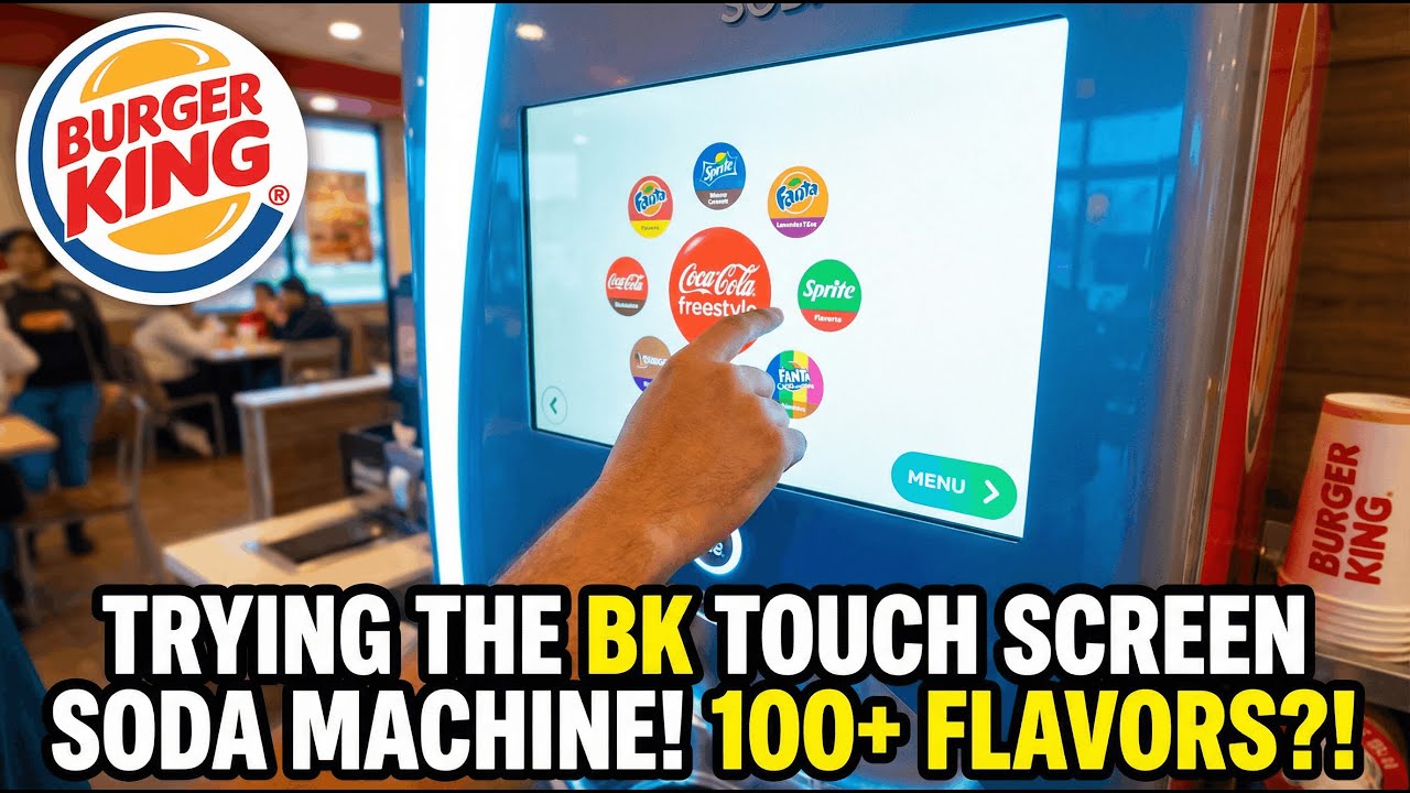 Using a Digital Touch Screen Soda Machine at Burger King