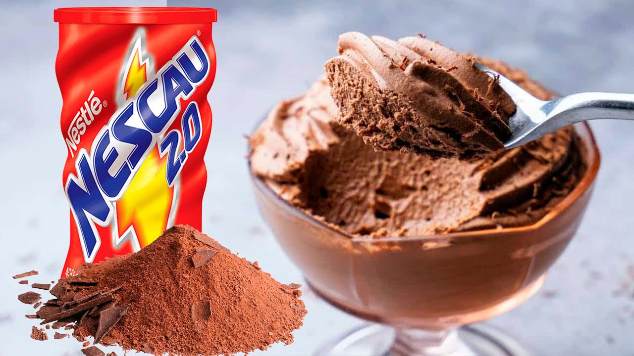 MOUSSE DE CHOCOLATE EM PÓ COM 3 INGREDIENTES FÁCIL | SEM OVOS