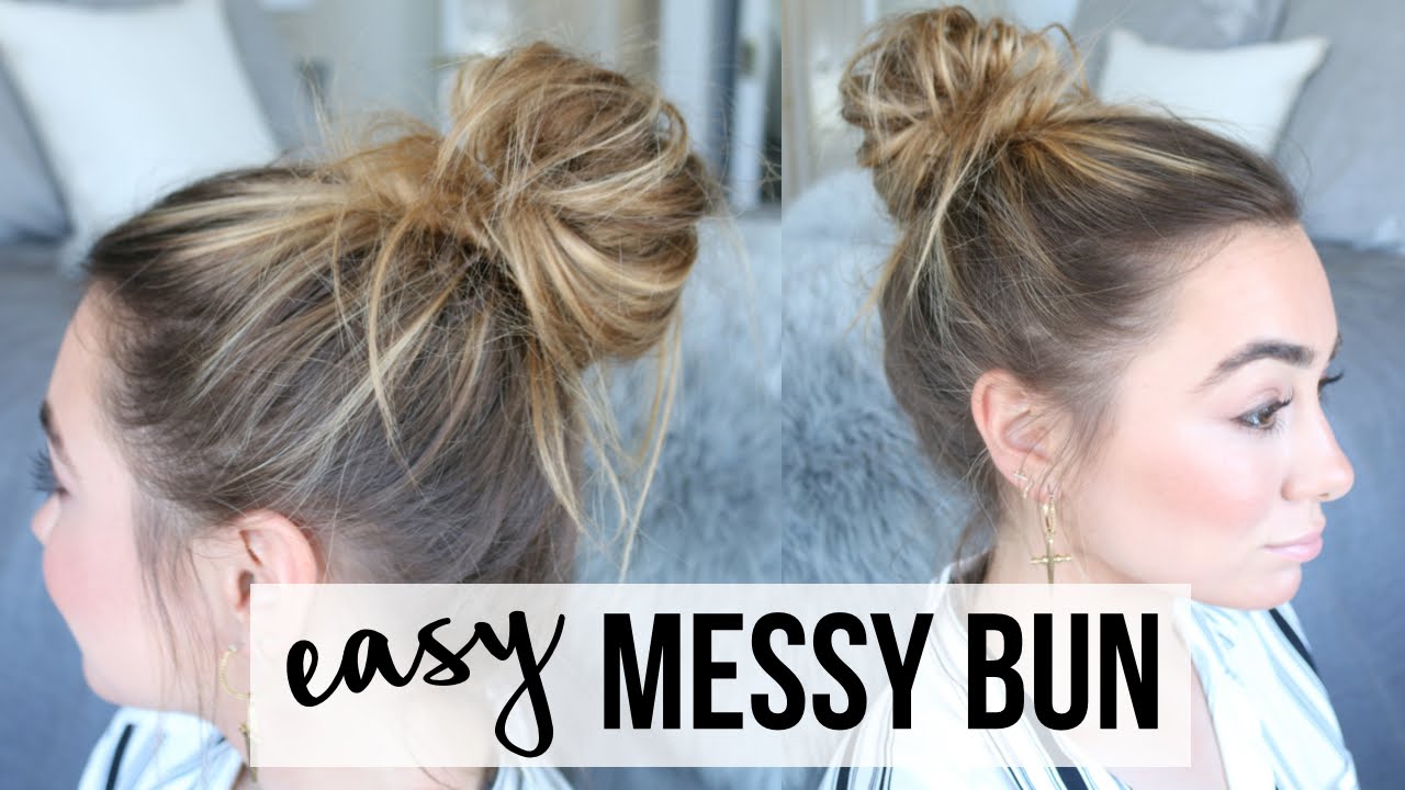 EASY MESSY BUN TUTORIAL | FINE, THIN HAIR