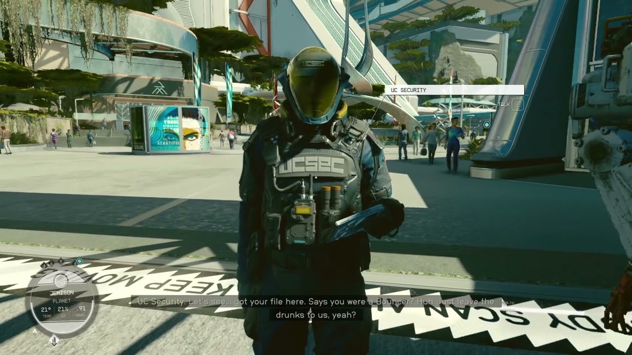 Guard's line for Bouncer Protagonist. Starfield