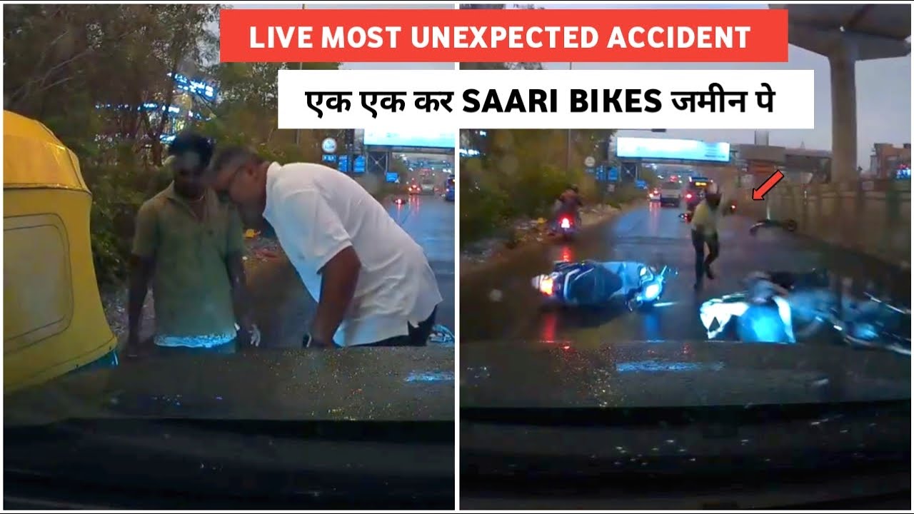 MOST UNEXPECTED ACCIDENT 😱 ALL VEHICLES SLIPPED LIVE | HOW TO SAVE ACCIDENT ON OILY ROAD