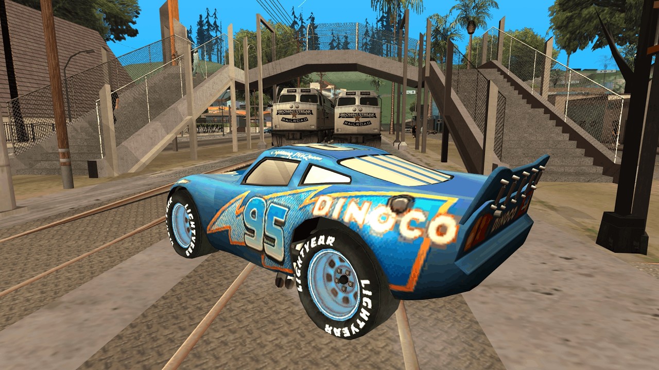 SUPER SPEED CRAZY TRAINS Realistic Crash Test Dinoco McQueen #2 | GTA SA