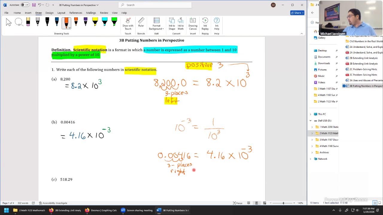 Math 1123 - 29 January 2026 - Units 3A, 3B