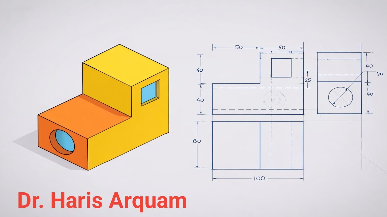 Isometric view to Orthographic view 