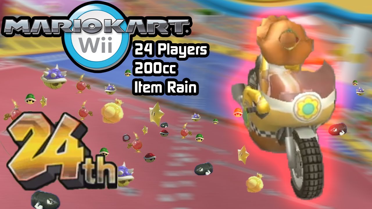 Losing My Sanity In 24 Player 200cc Item Rain! (Mario Kart Wii)
