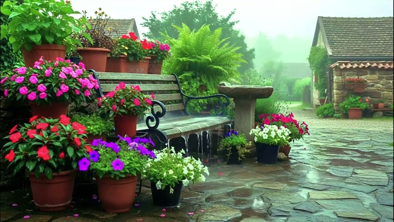 Gentle Yoga Surrounded by Plants + Rain Ambience