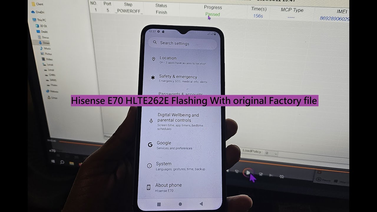 Hisense E70 HLTE262E Flashing With Original Factory File Dead Repair