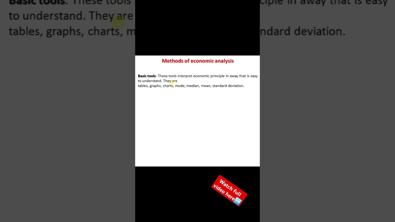 Economics Lesson 1, Method of Economics analysis.