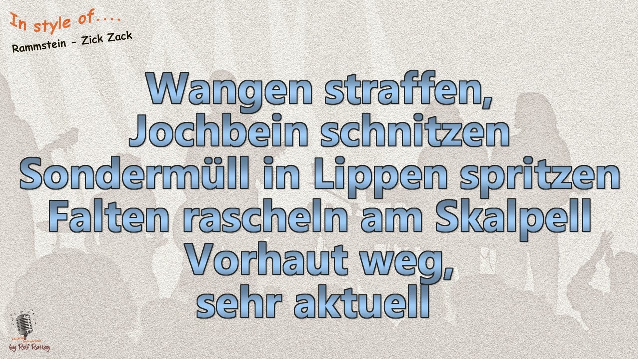 Rammstein - Zick Zack - Instrumental and Karaoke