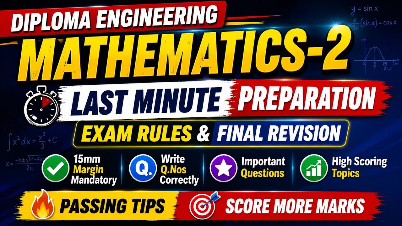 Last minute preparation C25 engineering maths 2 passing package|Diploma maths passing package