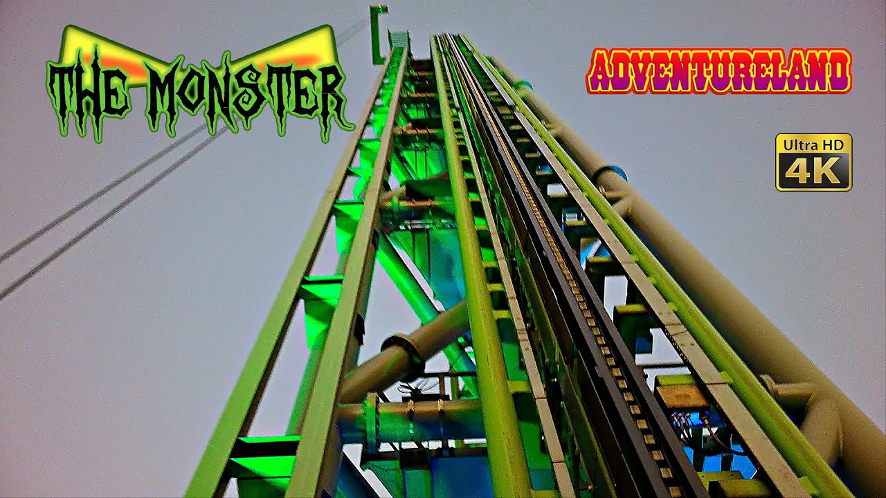 2024 The Monster Roller Coaster On Ride Front Seat 4K POV Adventureland Park