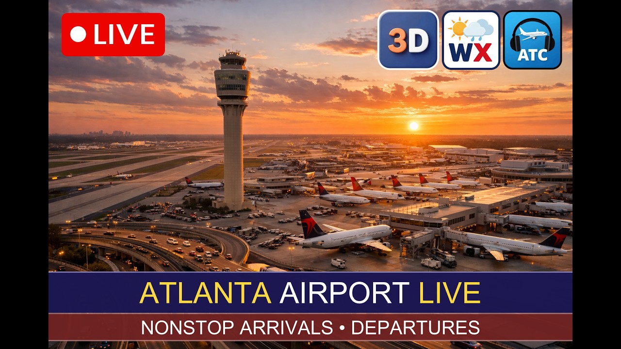 🔴LIVE ATLANTA AIRPORT 3D | ATL / KATL Heavy Traffic, Arrivals, Departures, WX & ATC | 29 - 03 - 2026