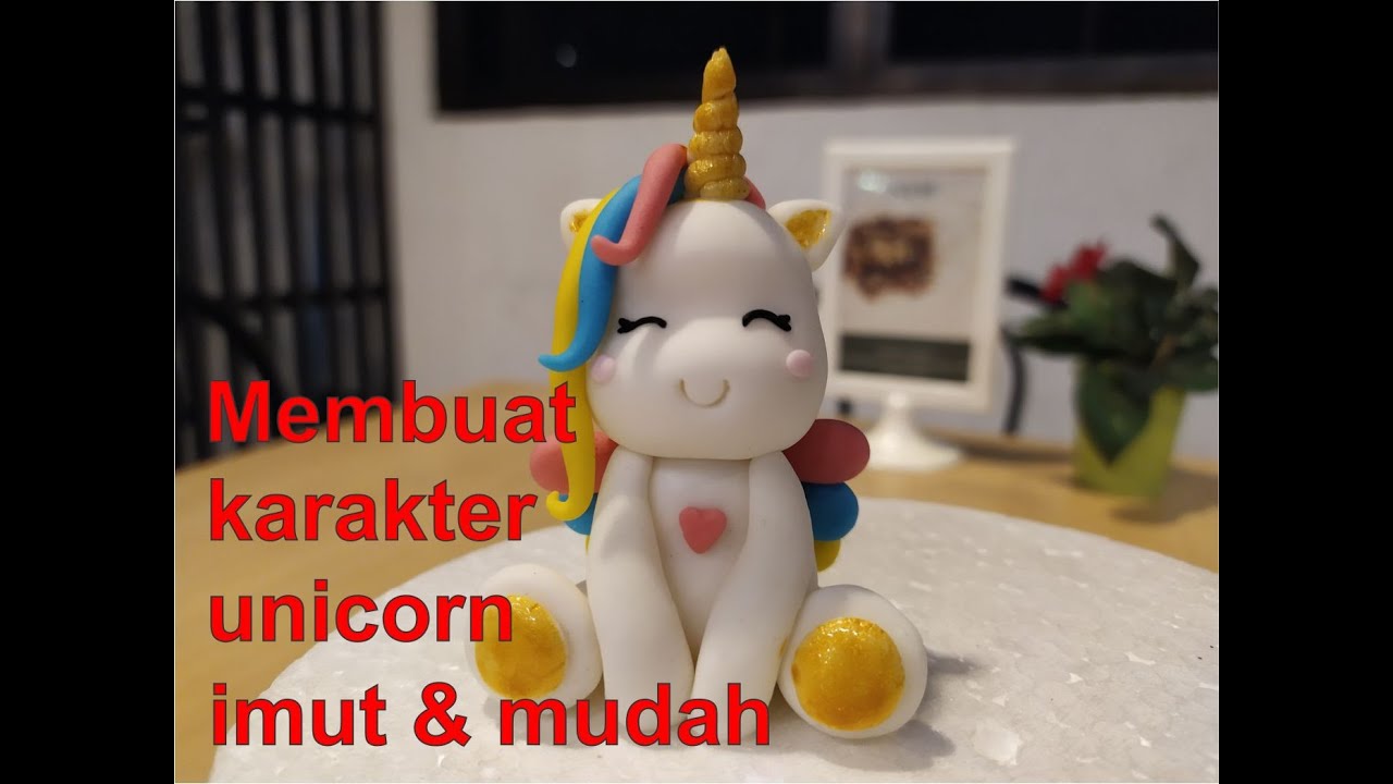 cara mudah membuat cake topper unicorn dengan fondant | sweet flour