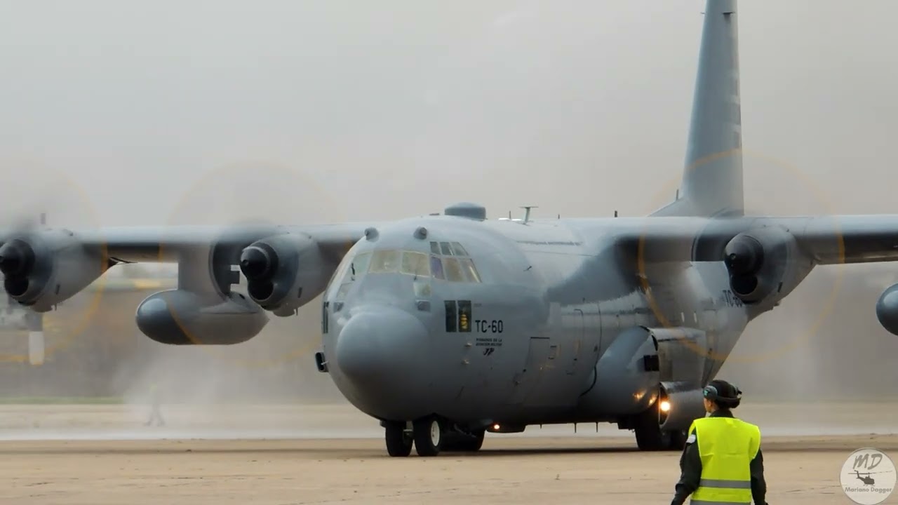 Llegada del nuevo C-130 Hércules TC-60 para la Fuerza Aérea Argentina