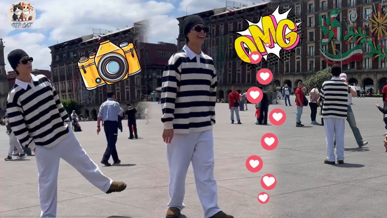 Пак Бо Гом был замечен фотографирующимся на центральной площади Мехико после встречи с фанатами 😍📸