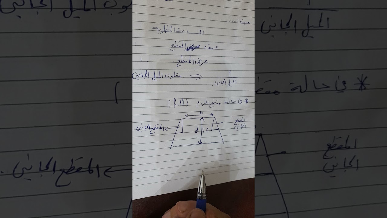 المساحات والحجوم لاعمال التسوية