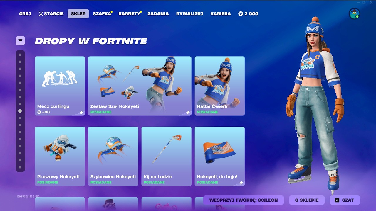 SKLEP FORTNITE 6.04.2026 *HATTIE ĆWIERK, SKRYTY CZEMPION, BEAVIS I BUTT-HEAD, MECZ CURLINGU*