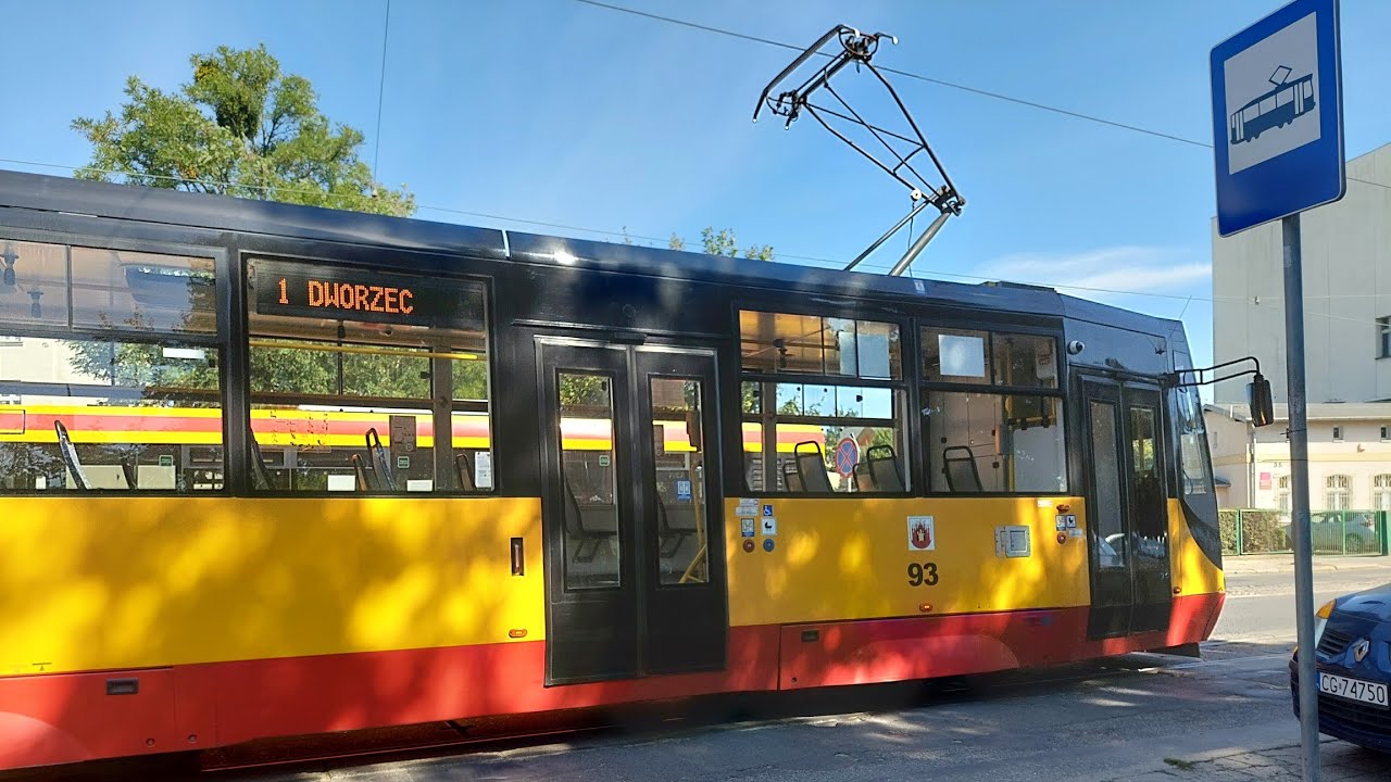 MZK Grudziądz - Linia: 1 - Kierunek: Dworzec Kolejowy - Konstal 805Na-MM #93