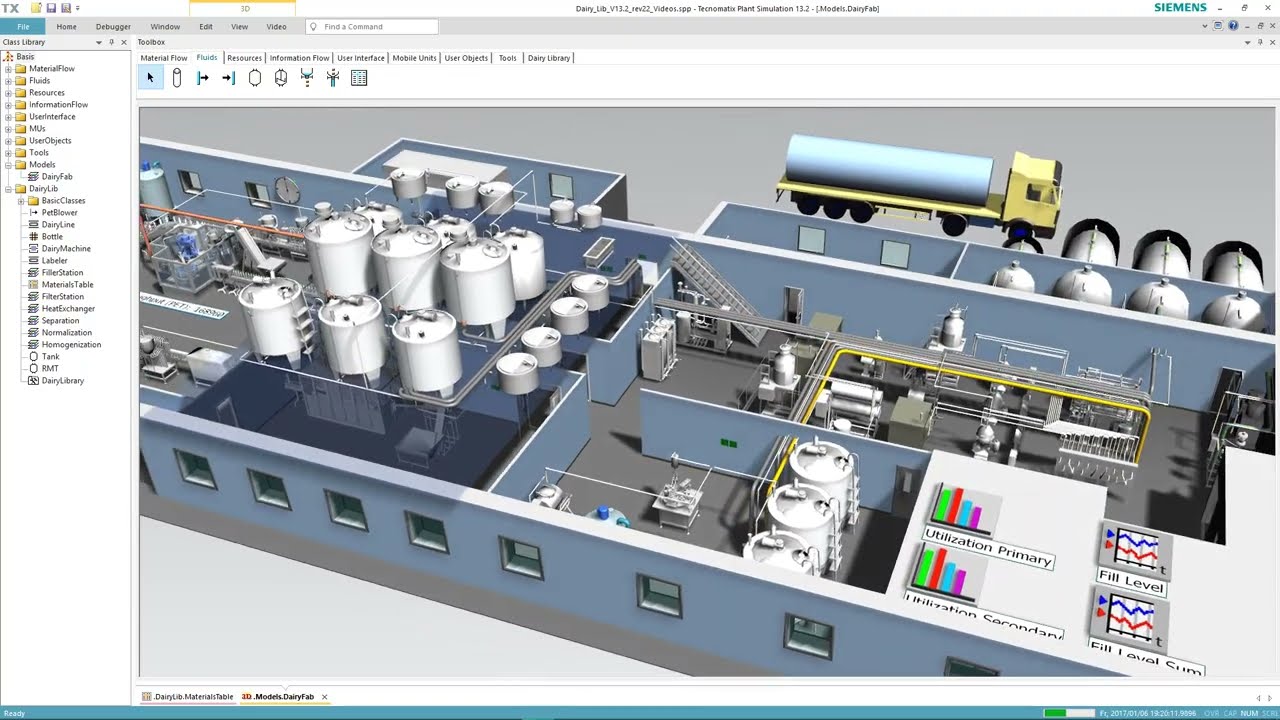 Plant Simulation - Fabrica de Laticínios