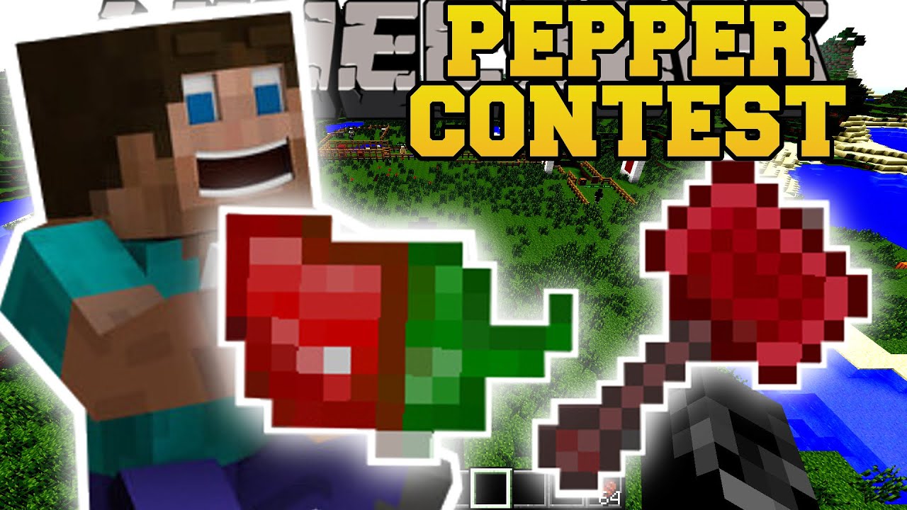 Minecraft: BURNING HOT PEPPERS CONTEST (SPICY PEPPERS & EXPLOSIVE WEAPONS!) Custom Mod Showcase