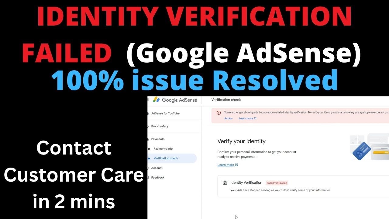 How to resolve FAILED VERIFICATION in Google AdSense | Identity Verification Failed in AdSense