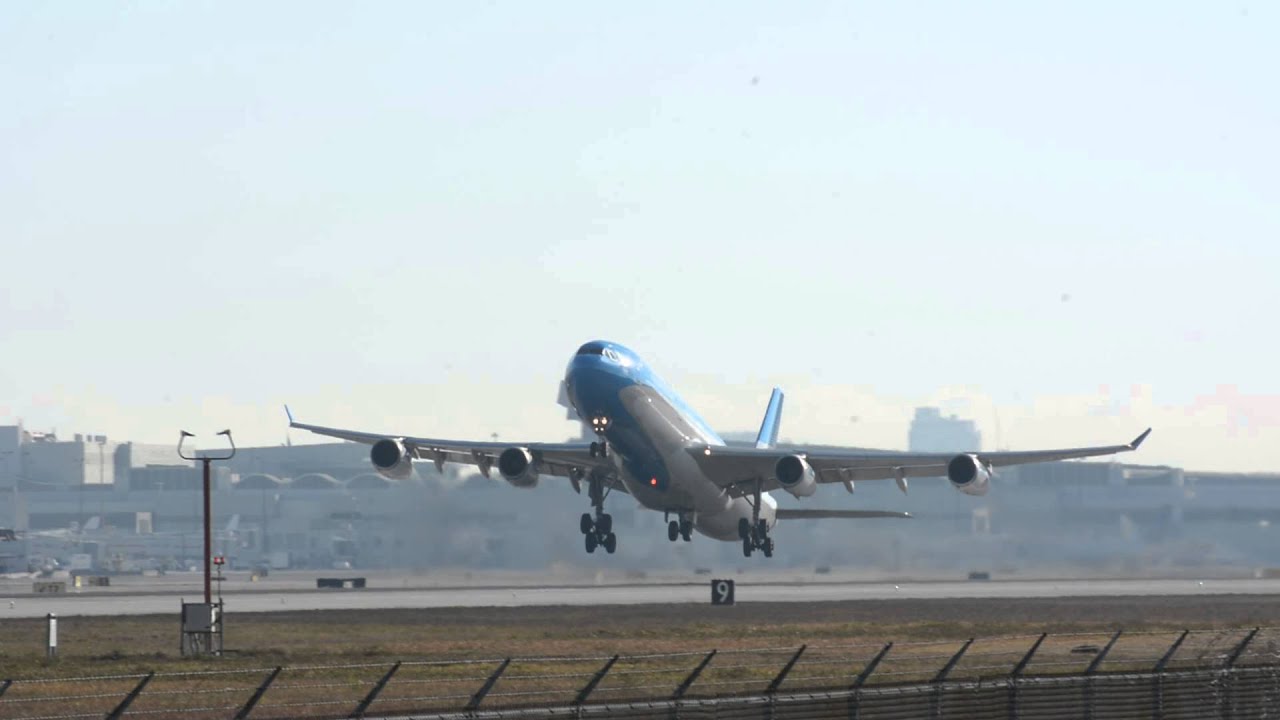 Heavy a340 Aerolineas Argentinas Taking Off from Miami International,FL