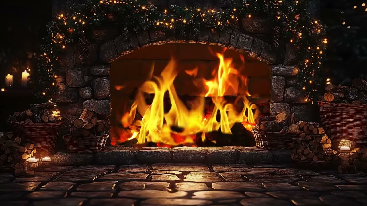 Cozy Cabin Fireplace 4K 🔥 Gentle Crackling Logs for Sleep, Reading & Winter Comfort