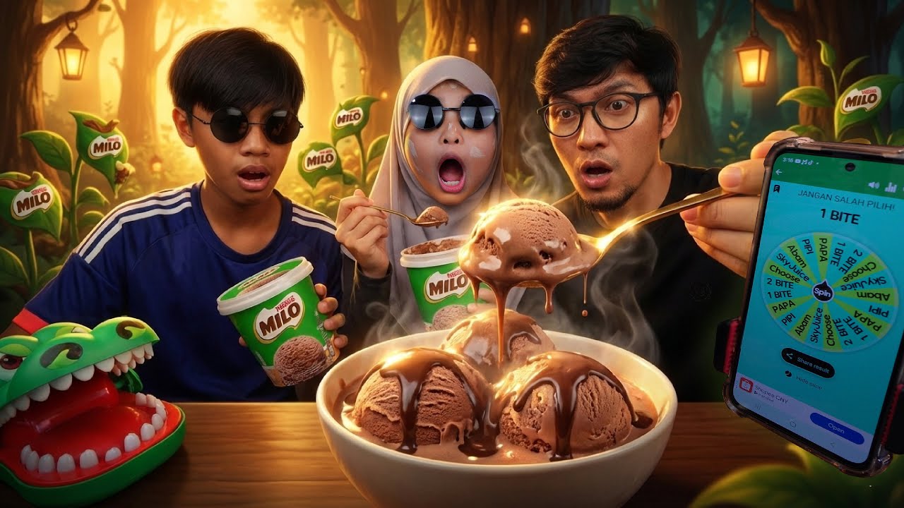 MILO ICE CREAM SPIN WHEELS CHALLENGE 💚 JAGA² KALAH KENA DENDA!  