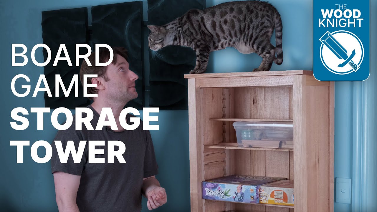 Woodworking: Board Game Storage Tower | Woodworking Adjustable Shelves