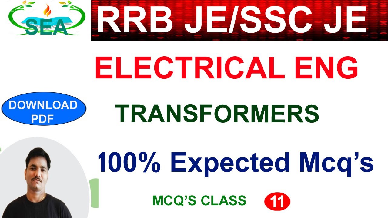 RRB JE ELECTRICAL_CLASSES||SSC JE ELECTRICAL - MACHINES -TRANSFORMERS MCQ -11 By Suneel sir