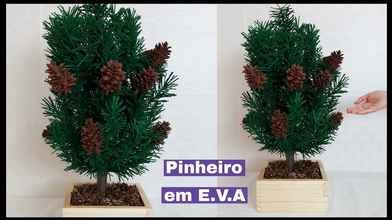 Passo a passo pinheiro em E.V.A, sem frisador ( USANDO SÓ TIRAS DE E.V.A)