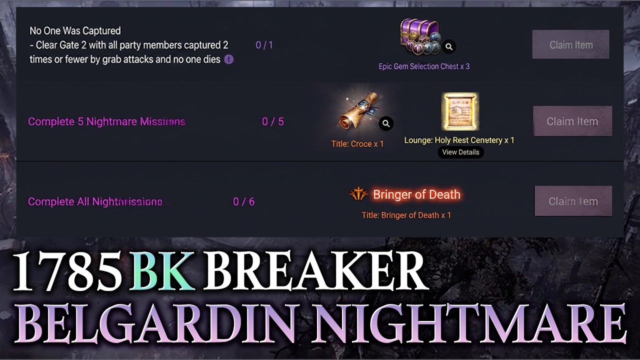 [Lost Ark]1785 Brawl King Breaker - Shadow Raid Belgardin Nightmare Gate 2(No One Got Caught)
