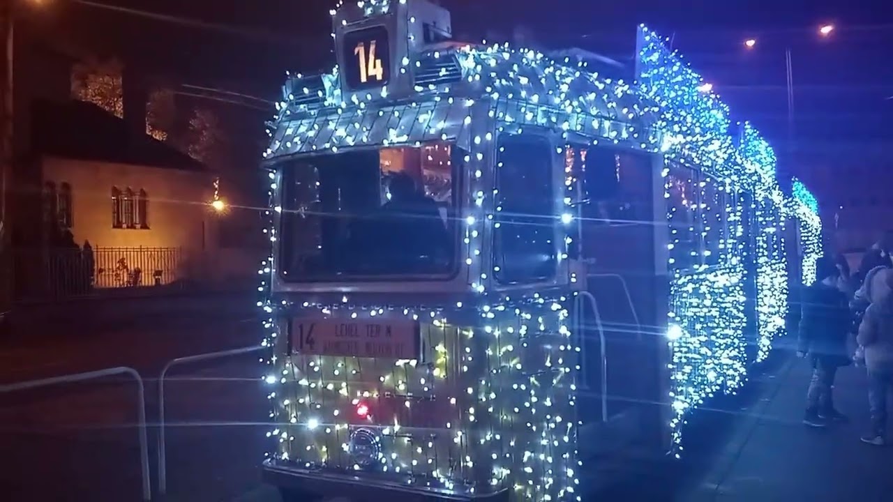 Budapest LEGSZEBB fényvillamosa, az UV. Az adventi járat filmezése a 14-es vonalon, 2025.12.21.
