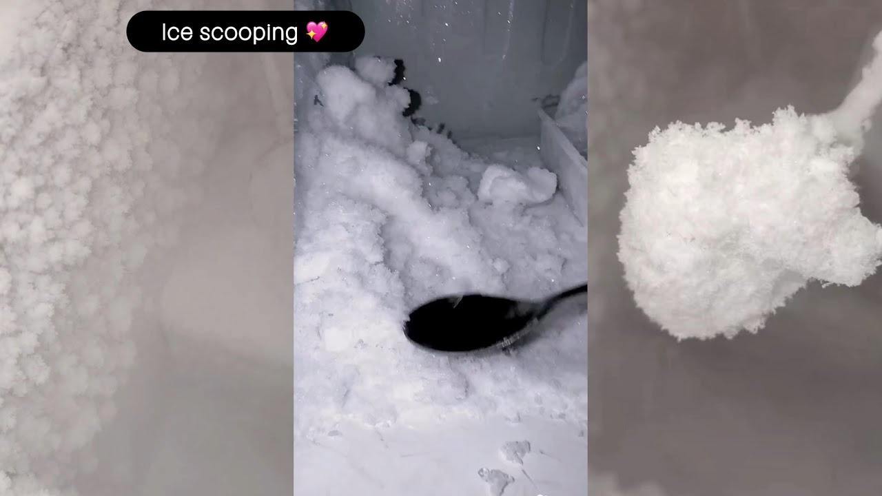 Frozen Freezer 👀 Frozen Snow Scoop ❄️ Relaxing Ice Sounds 😌 Time to defrost the freezer 💟 ASMR ❤️