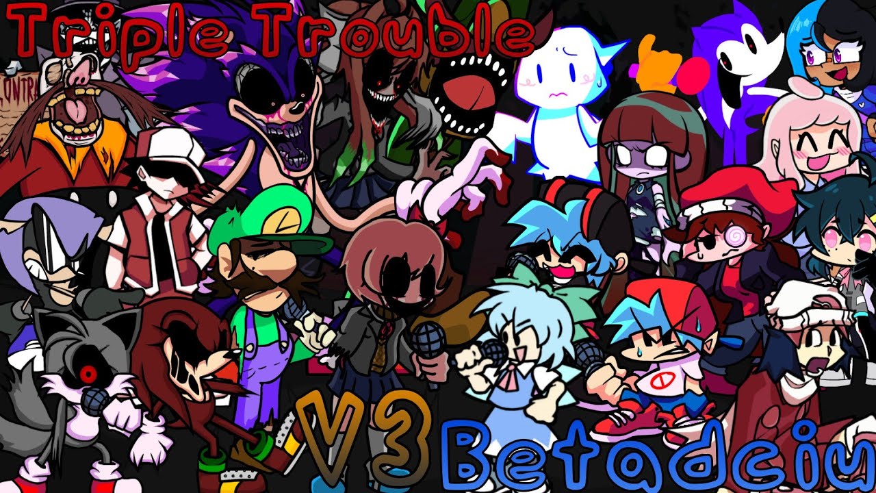 Triple Trouble But Everyone Sings it V3 [FNF]